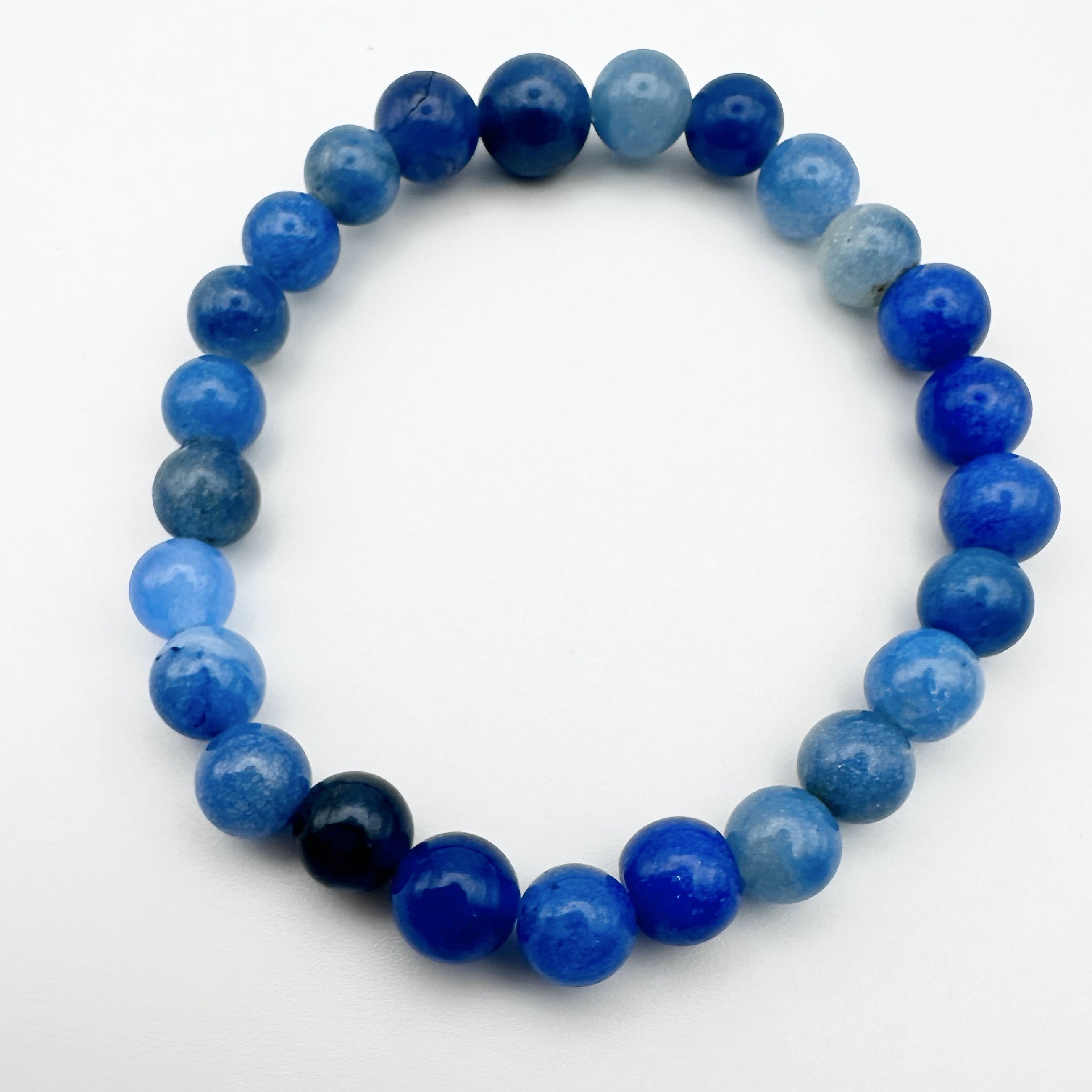 Natural Blue Agate Beads Bracelet