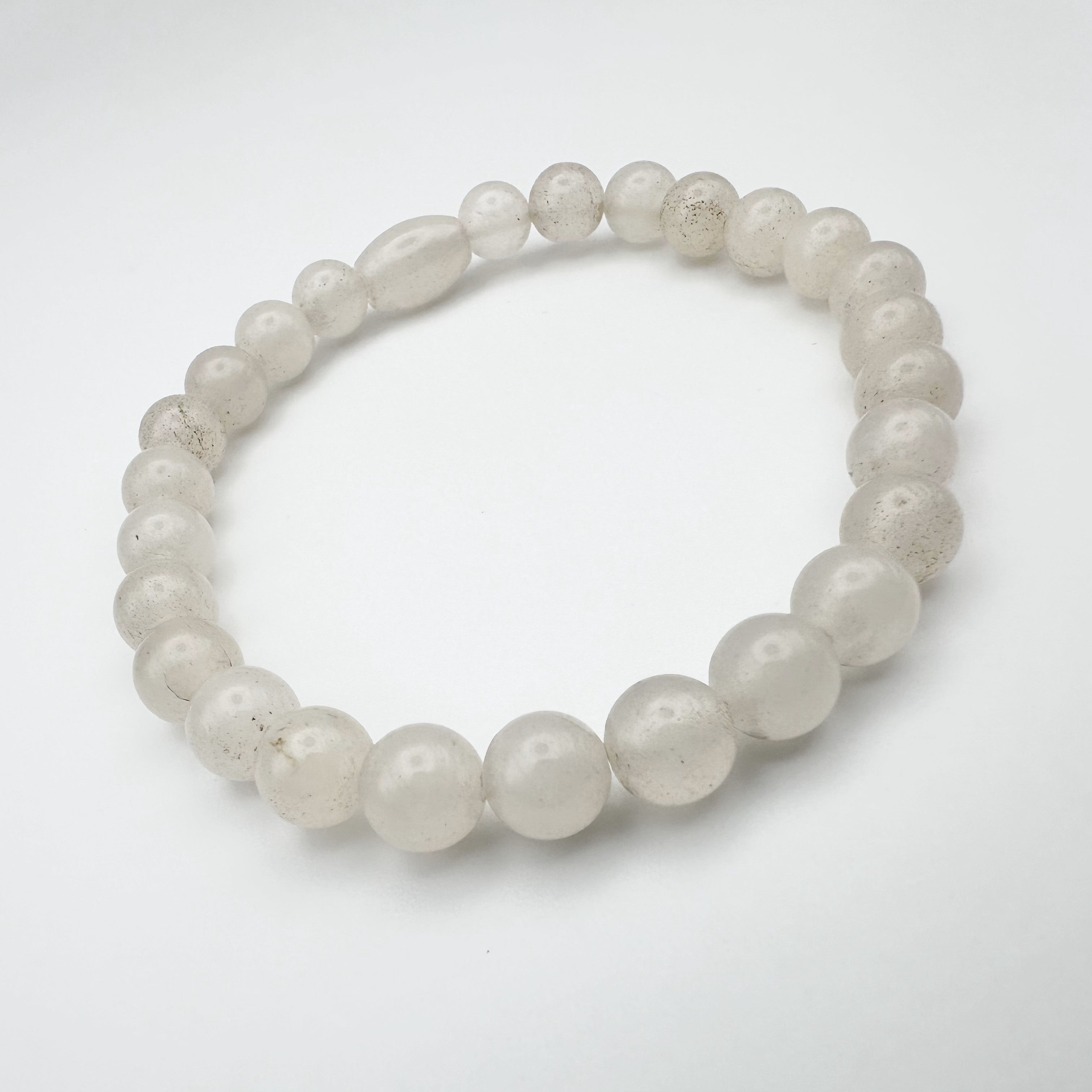 Natural White Quartz Beads Bracelet