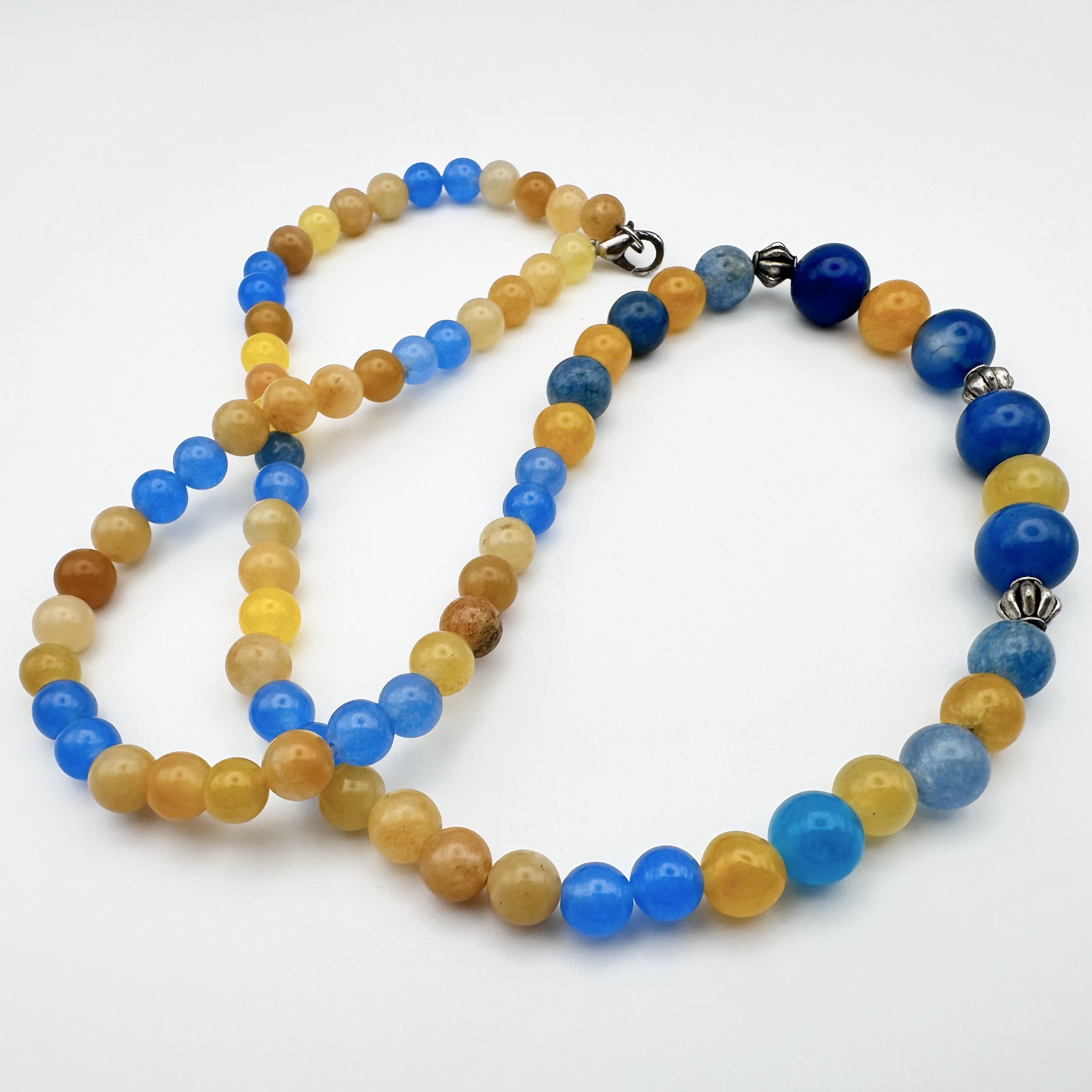 Natural Carnelian Agate And Blue Agate Beads Pendant