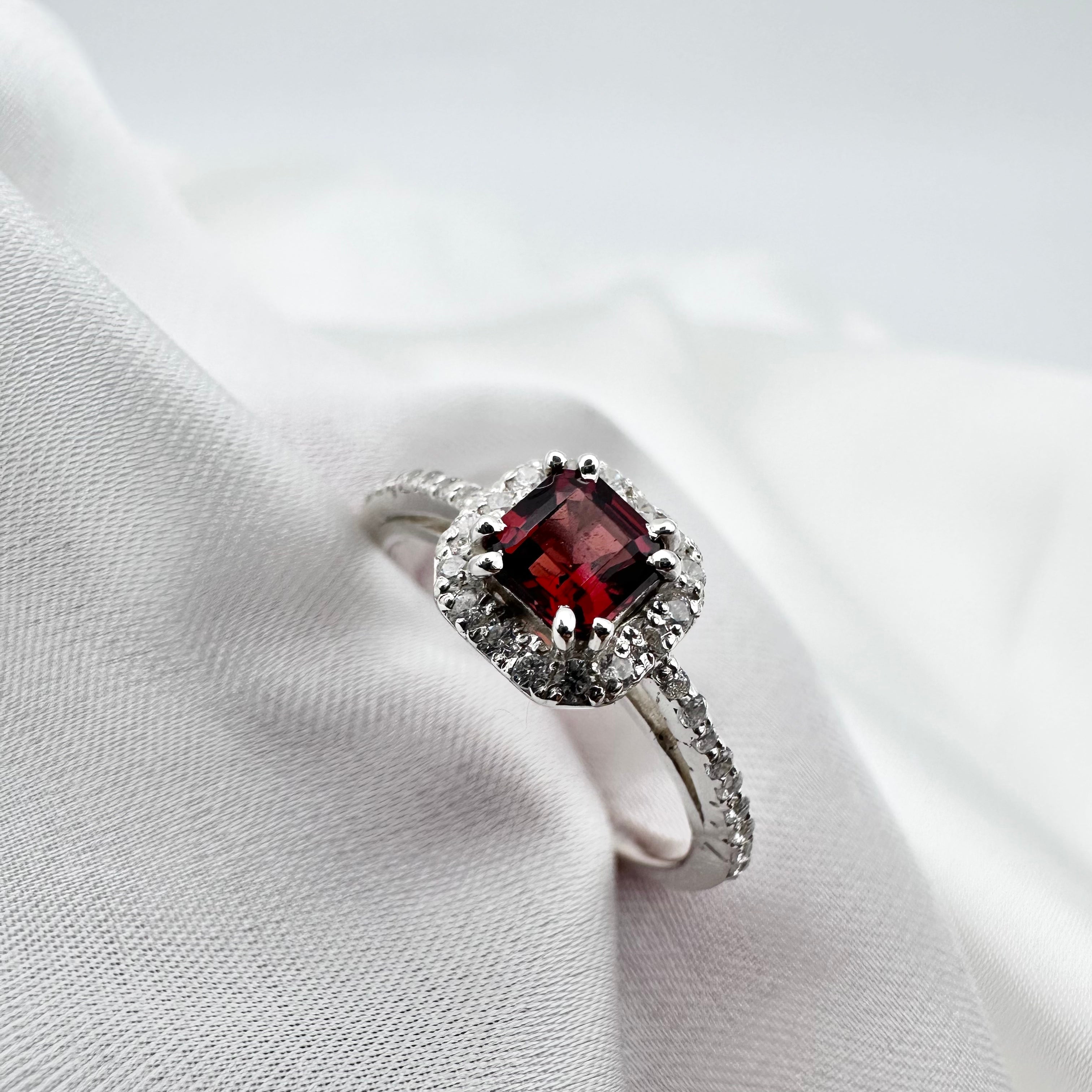 Natural Red Garnet - 925 Sterling Silver Ring - Size 13