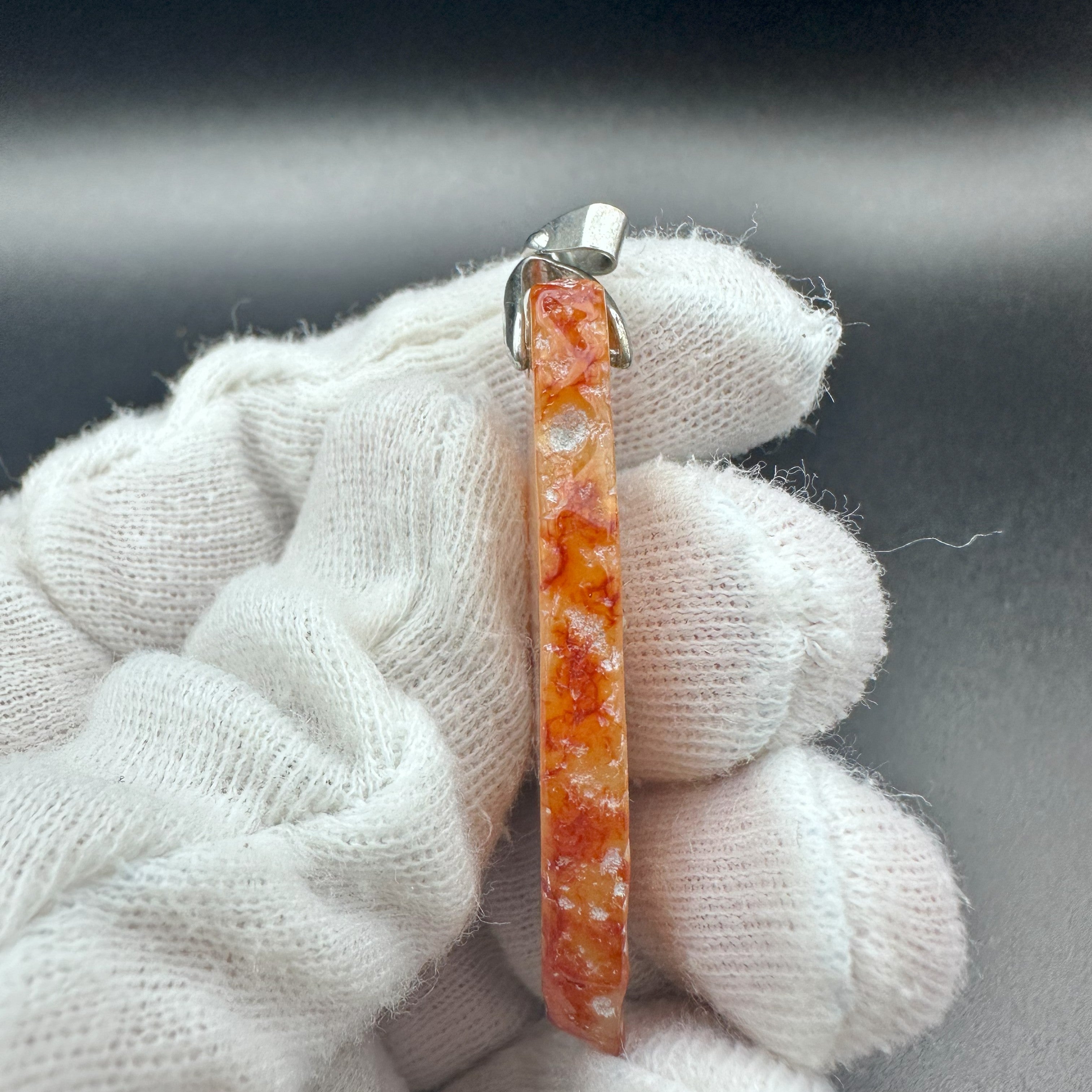 Natural Banded Agate Slice Pendant – Polished Freeform