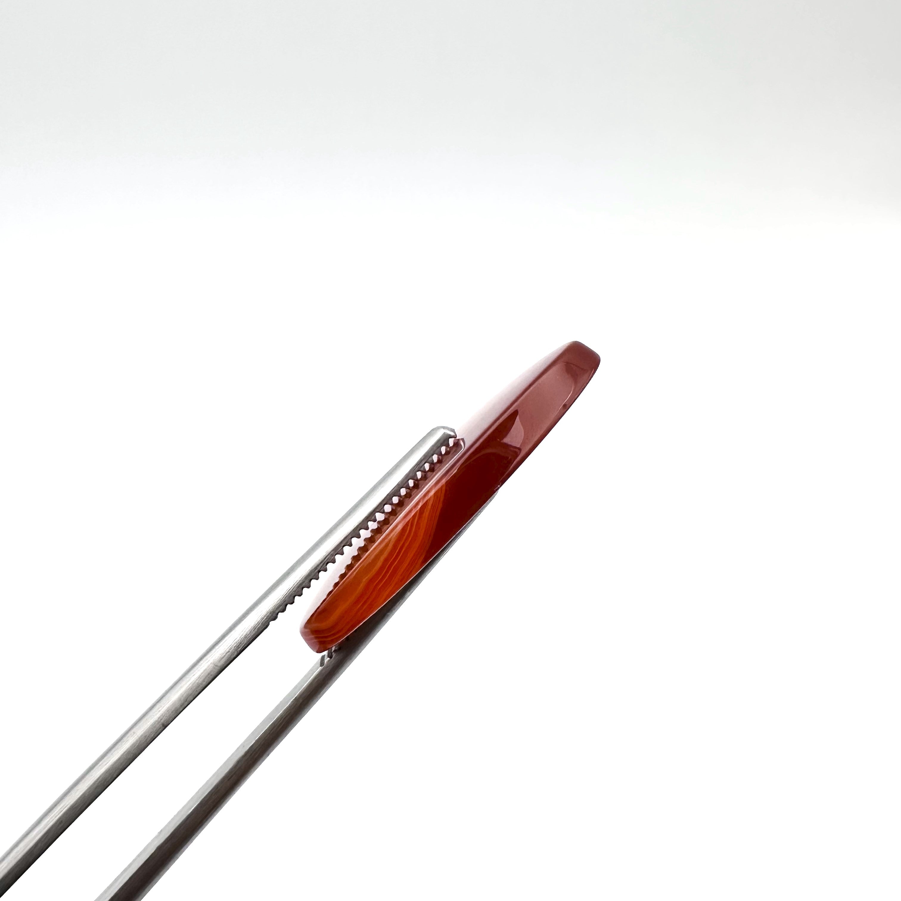 Natural Redish Orange Agate - 14.40ct - Oval Cabochon Cut