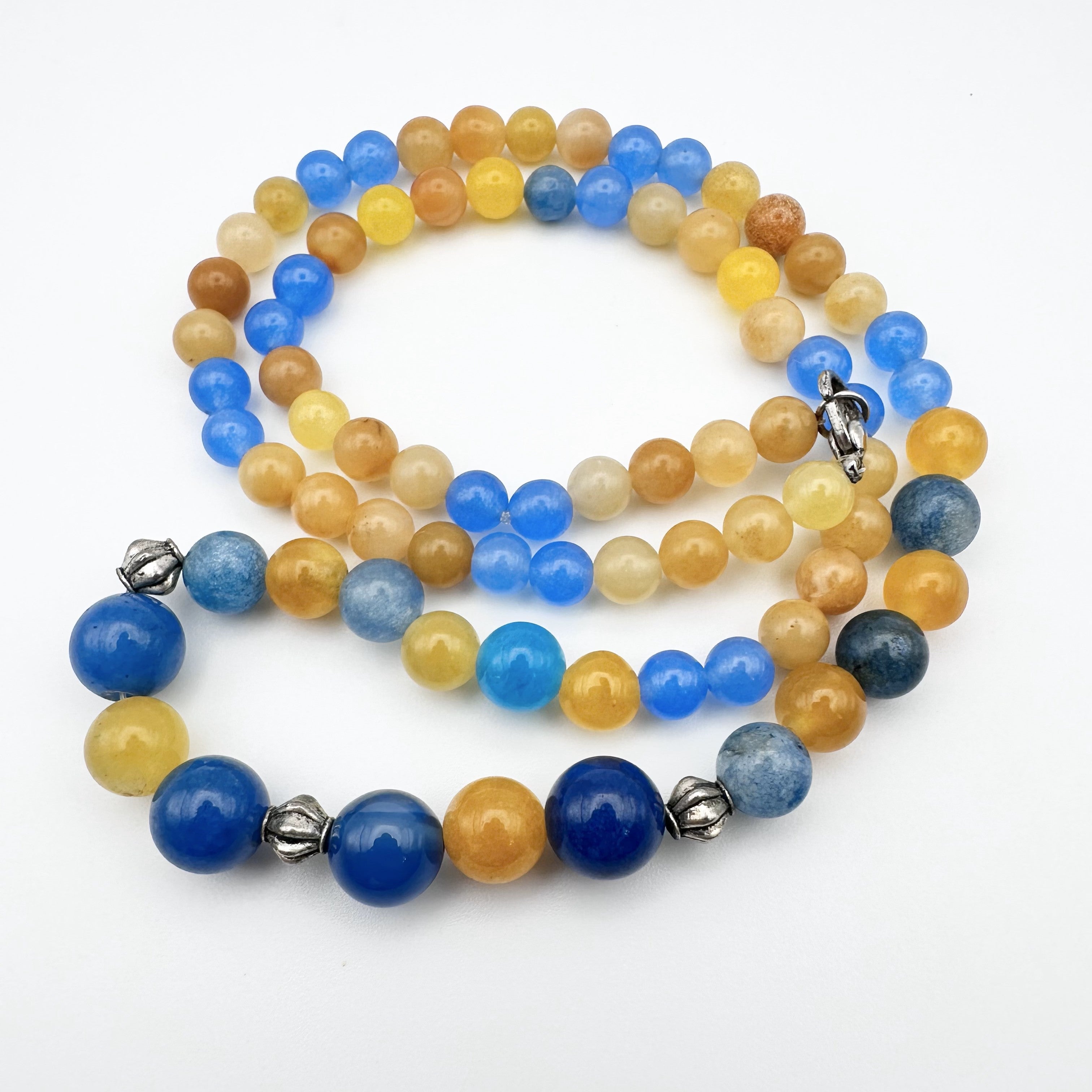 Natural Carnelian Agate And Blue Agate Beads Pendant