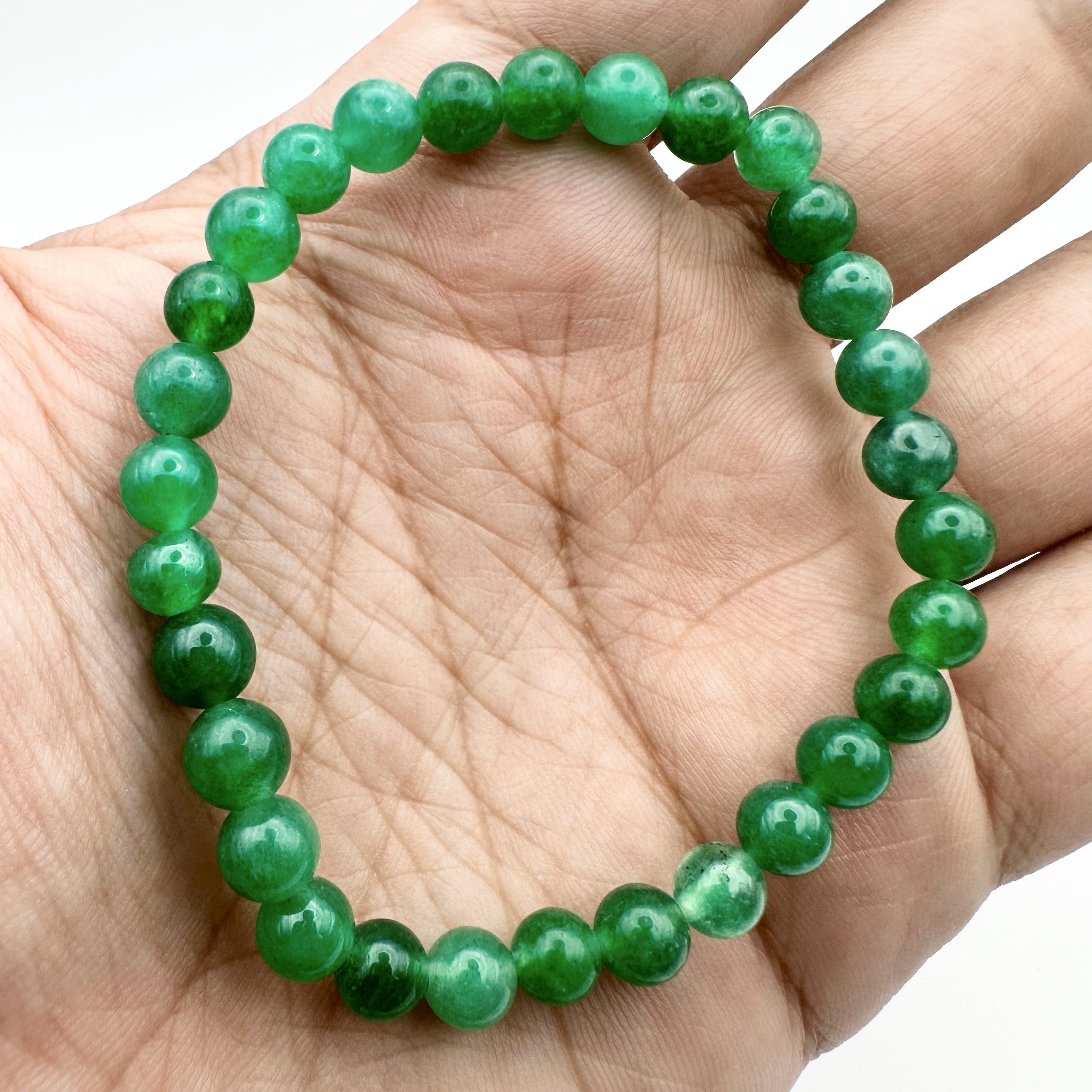 Natural Green Jade Gemstone Beads Bracelet