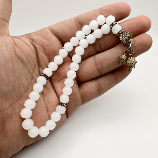Natural White Quartz Tasbeeh - 33 Beads