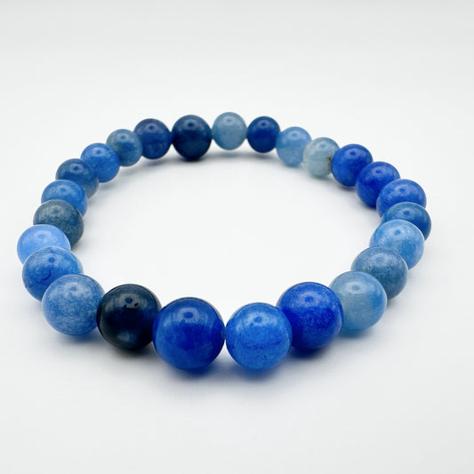 Natural Blue Agate Beads Bracelet