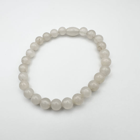 Natural White Quartz Beads Bracelet