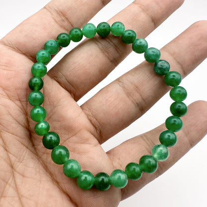 Natural Green Jade Gemstone Beads Bracelet