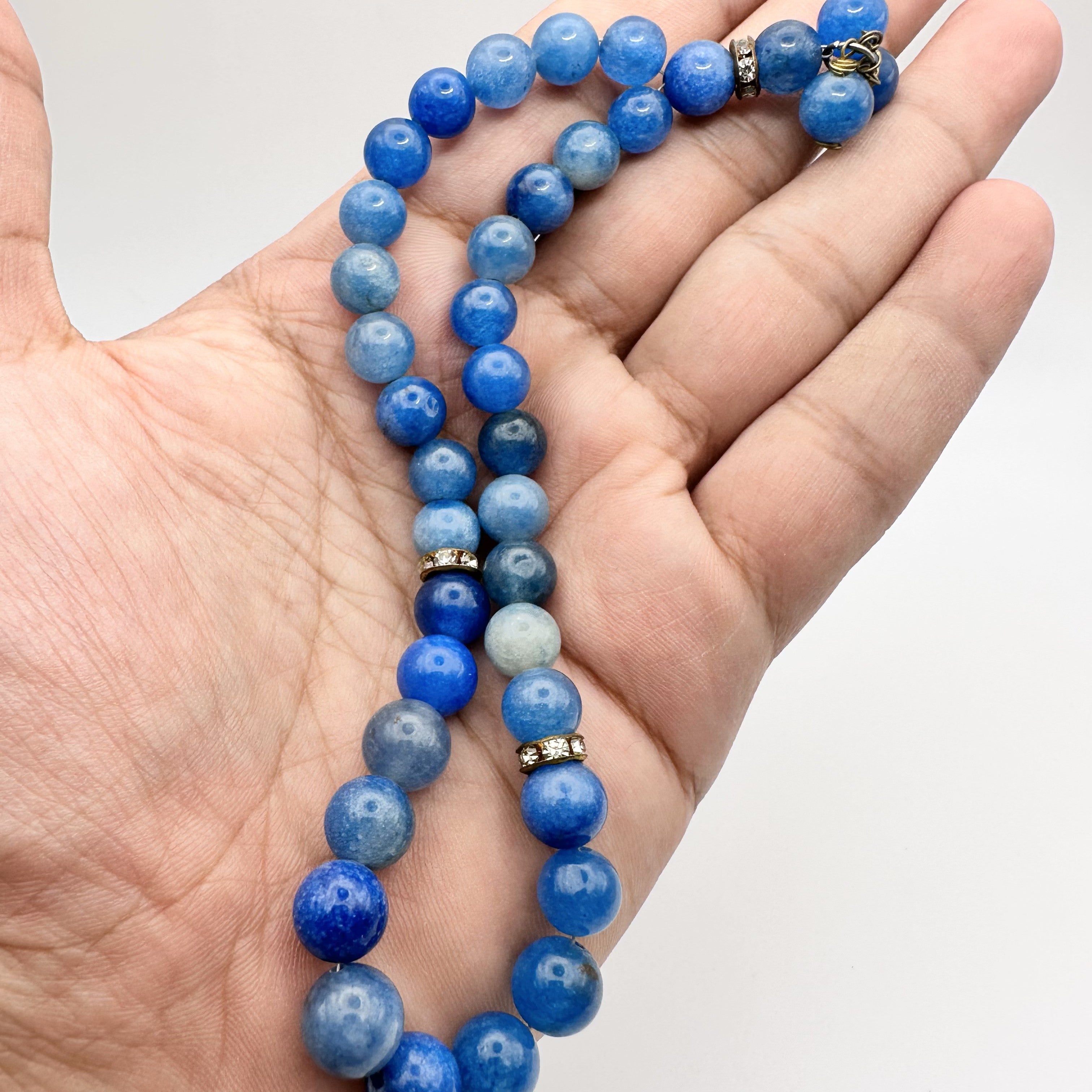33 Beads Tasbeeh - Natural Blue Agate Beads