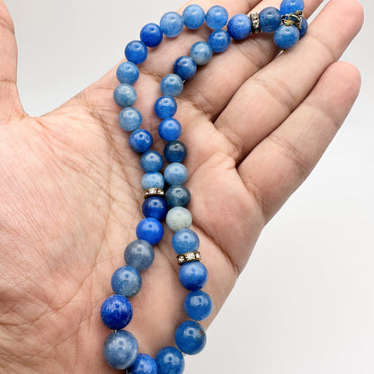 33 Beads Tasbeeh - Natural Blue Agate Beads
