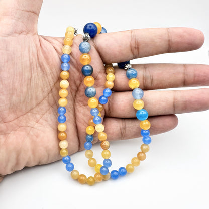 Natural Carnelian Agate And Blue Agate Beads Pendant