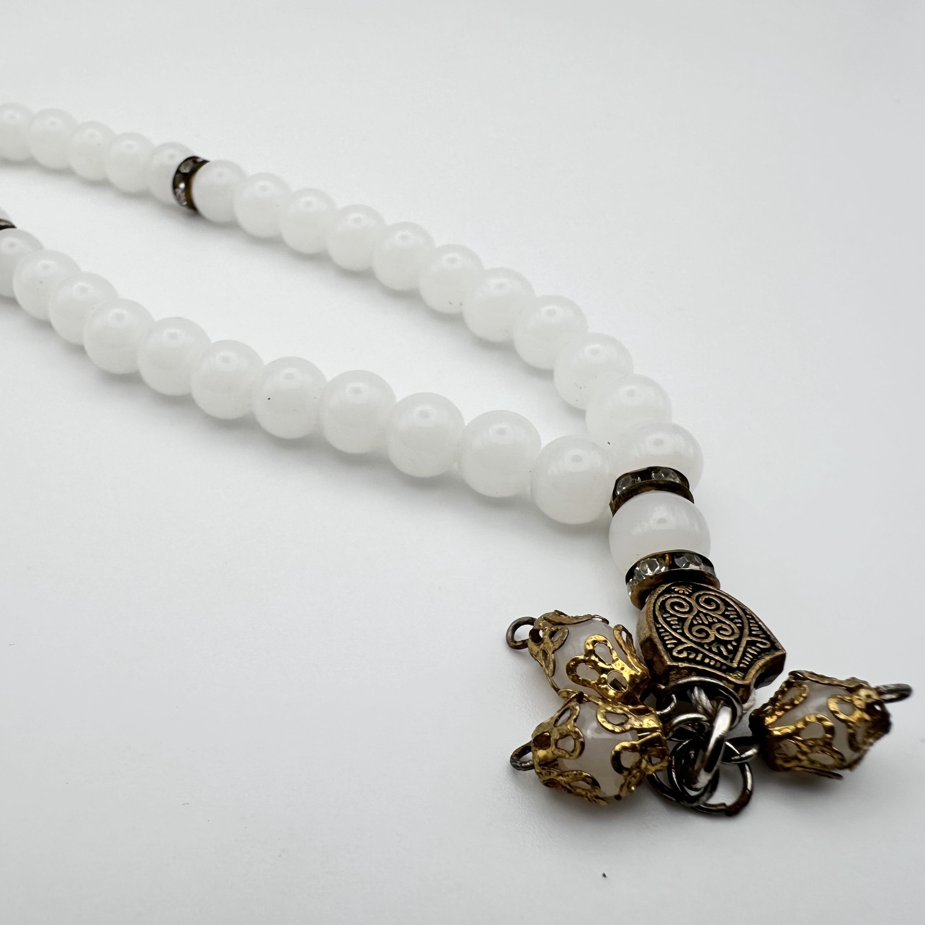 Natural White Quartz Tasbeeh - 33 Beads