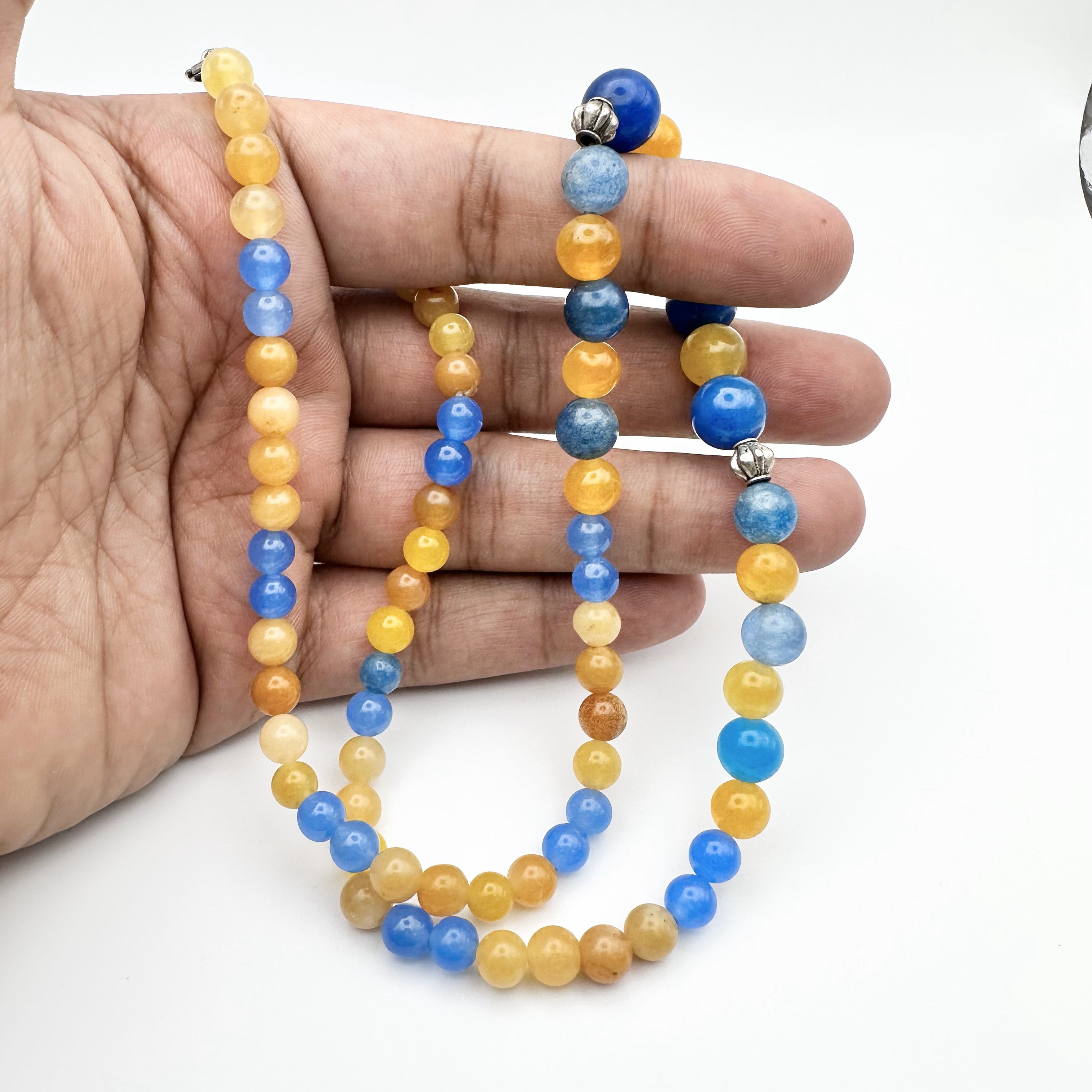 Natural Carnelian Agate And Blue Agate Beads Pendant
