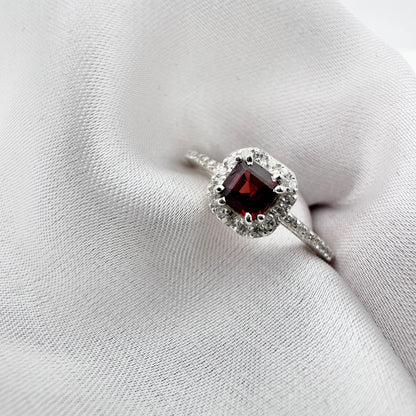 Natural Red Garnet - 925 Sterling Silver Ring - Size 13