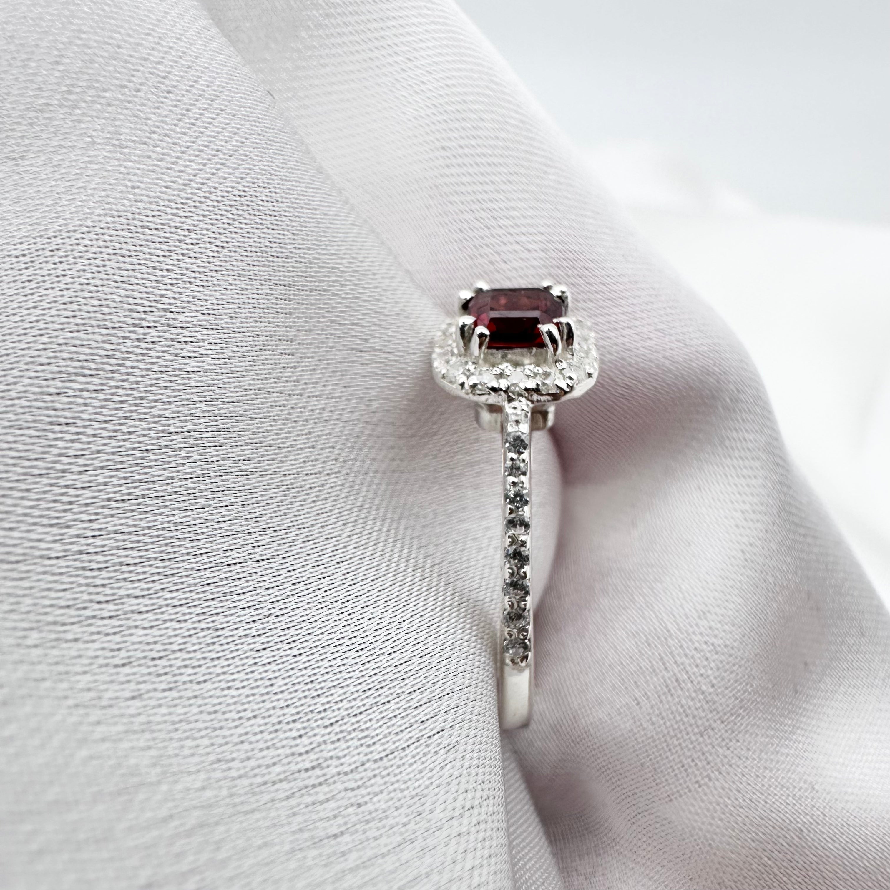 Natural Red Garnet - 925 Sterling Silver Ring - Size 13