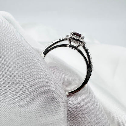 Natural Red Garnet - 925 Sterling Silver Ring - Size 13