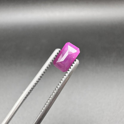 Natural Pink Ruby - 1.65ct - Emerald Cut