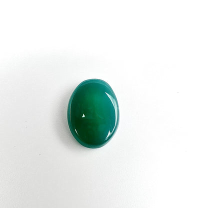 Natural Green Agate(Chalcedony) - 21.40 - Oval Cabochon Cut