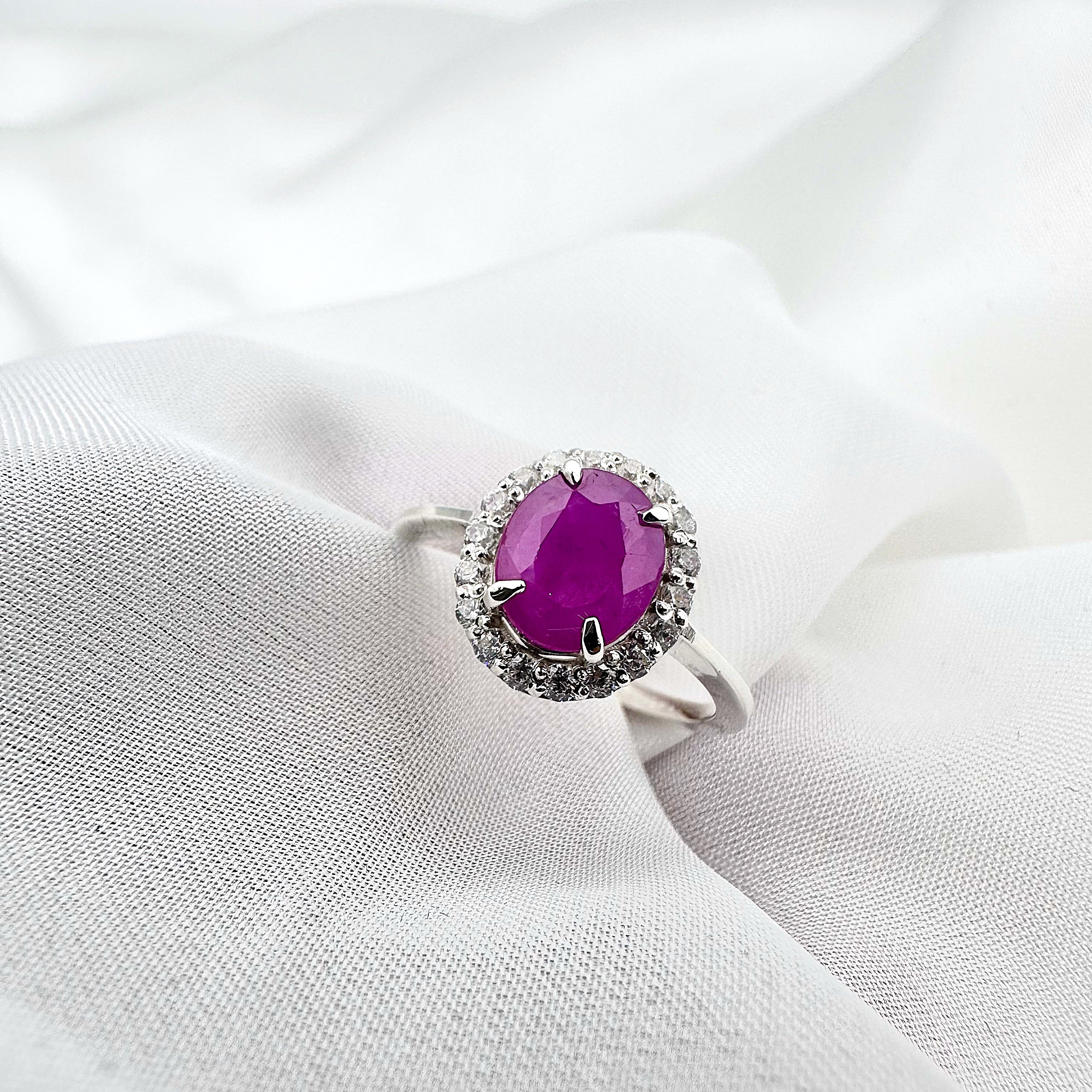 Natural Pink Ruby - 925 Sterling Silver Ring - Size 13