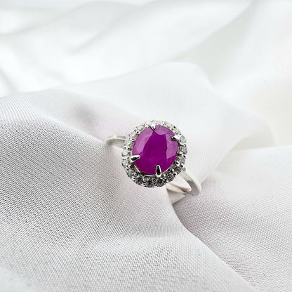 Natural Pink Ruby - 925 Sterling Silver Ring - Size 13