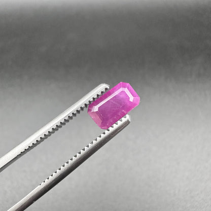 Natural Pink Ruby - 1.65ct - Emerald Cut