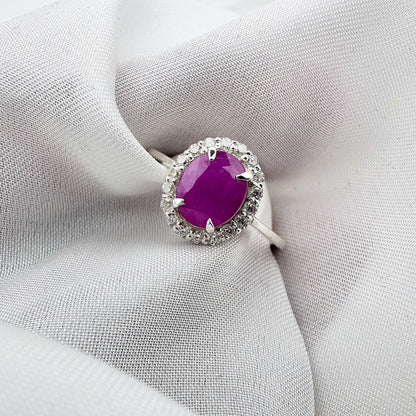Natural Pink Ruby - 925 Sterling Silver Ring - Size 13