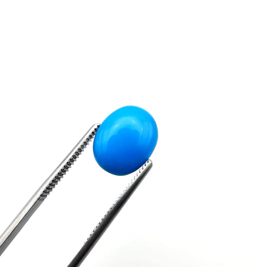 Certified Clean Blue Turquoise - 9.85ct - Oval Cabochon Cut