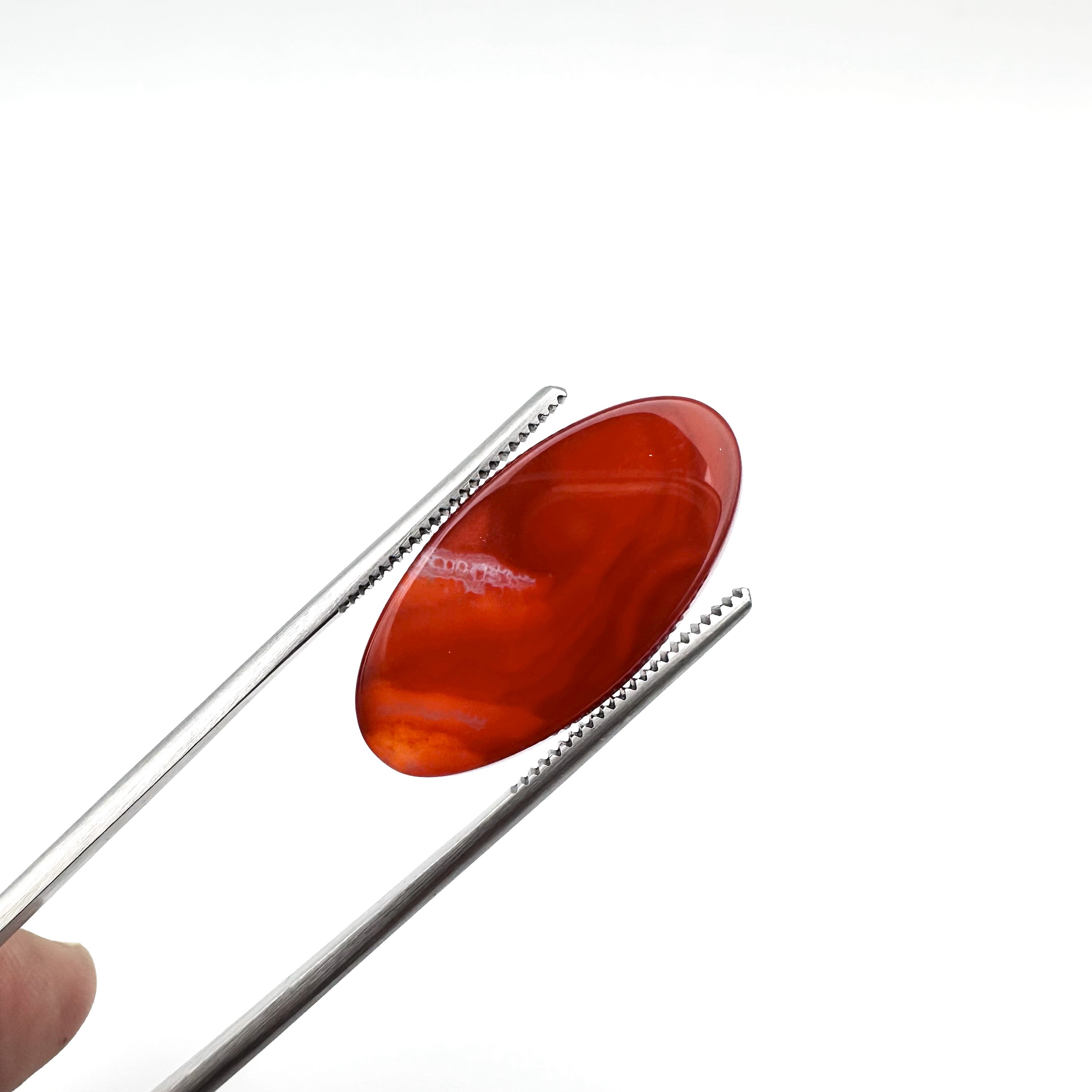 Natural Redish Agate - 14.20ct - Oval Cabochon Cut