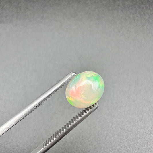 Natural White Ethiopian Opal - 2.20ct - Oval Cabochon Cut