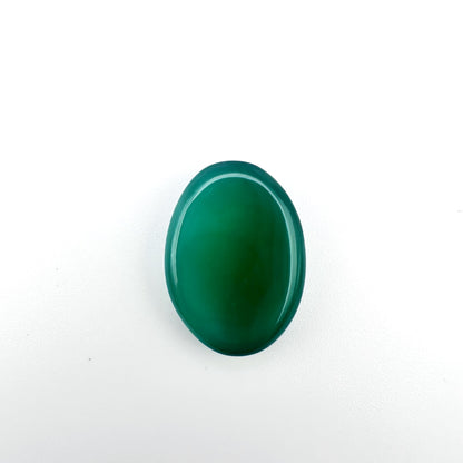 Natural Green Agate(Chalcedony) - 21.40 - Oval Cabochon Cut