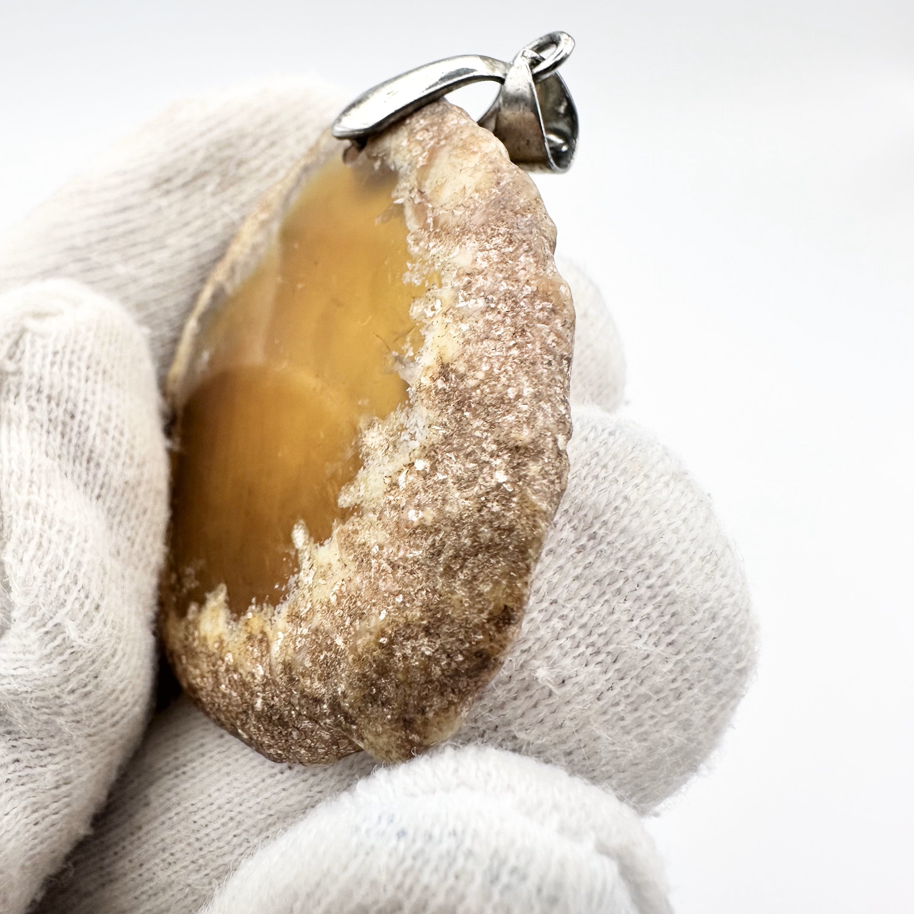 Natural Agate Geode Pendant – Raw Edge with Polished Center