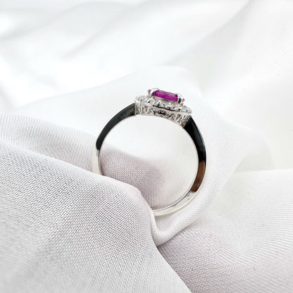 Natural Pink Ruby - 925 Sterling Silver Ring - Size 13