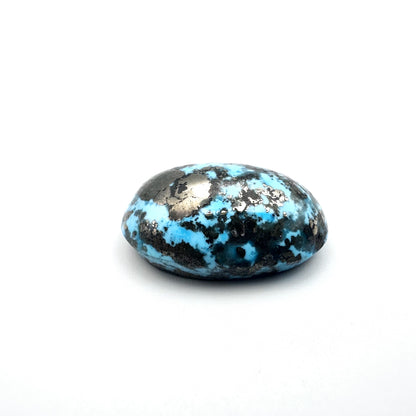 Natural Turquoise with Pyrite - 40.60ct - Oval Cabochon Cut