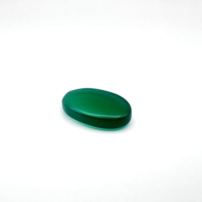 Natural Green Agate(Chalcedony) - 17.20 - Oval Cabochon Cut