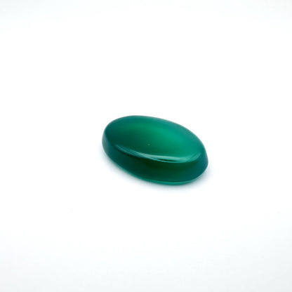 Natural Green Agate(Chalcedony) - 20.18 - Oval Cabochon Cut